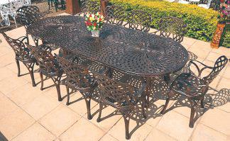 10 Seater King Diamond Cast Aluminium Garden Set